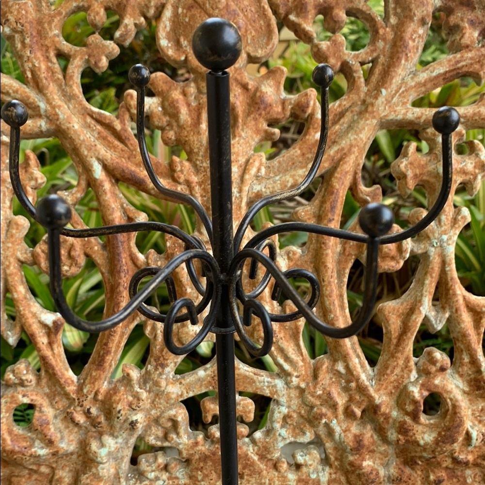 Vintage Black Metal Jewelry Stand - Picture 6 of 7